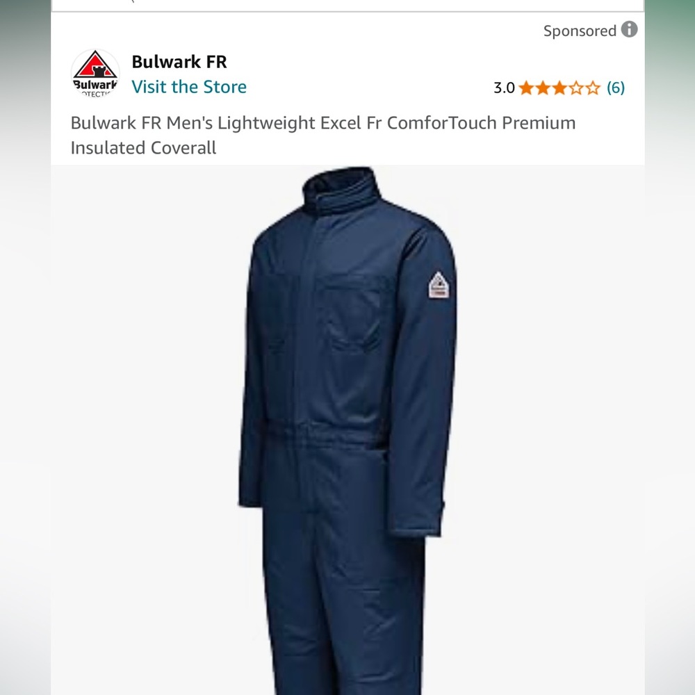 Men’s Bulwark coveralls FR